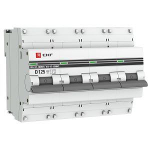 Авт. выкл. 4P 125А (D) 10kA ВА 47-100M без тепл. расцепит. EKF PROxima mcb47100m-4-125D-pro