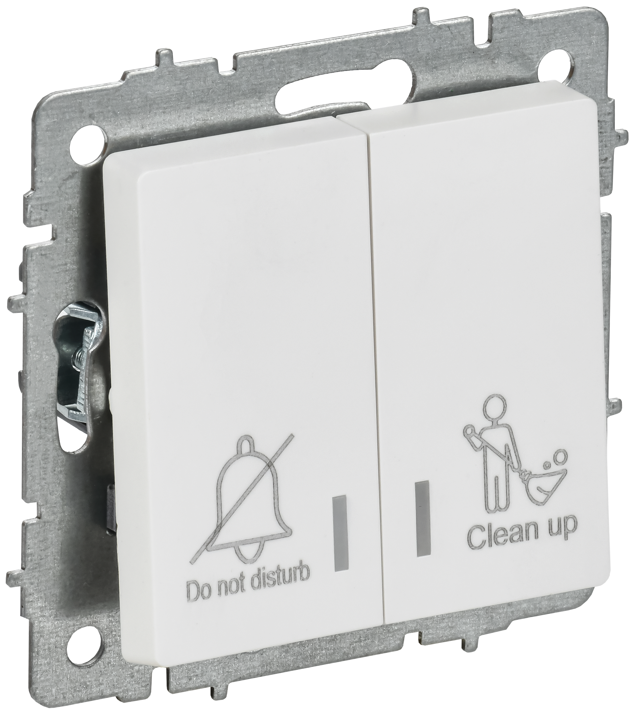 BRITE Выключатель 2-клавишный с индикацией для отелей 10А ВС10-2-9-БрАБ арктический белый IEK BR-V20-2-10-K91