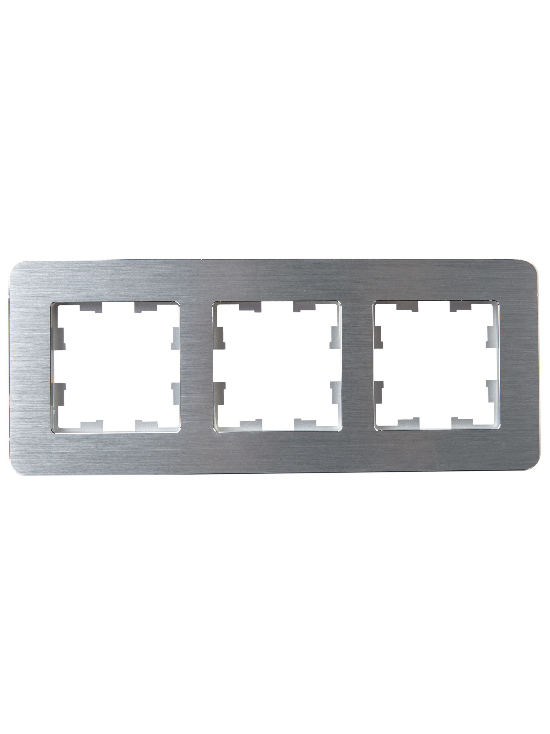 BRITE Рамка 3-местная РУ-3-1-Бр металл алюминий RE AL IEK - Фото 6