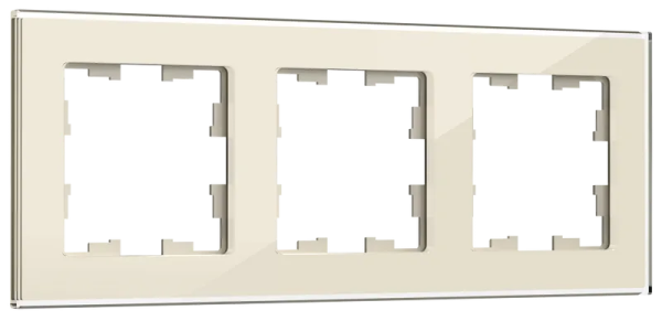 BRITE Рамка 3 -местная РУ-3-2-БрВа стекло ванильный IEK BR-M32-G-K10