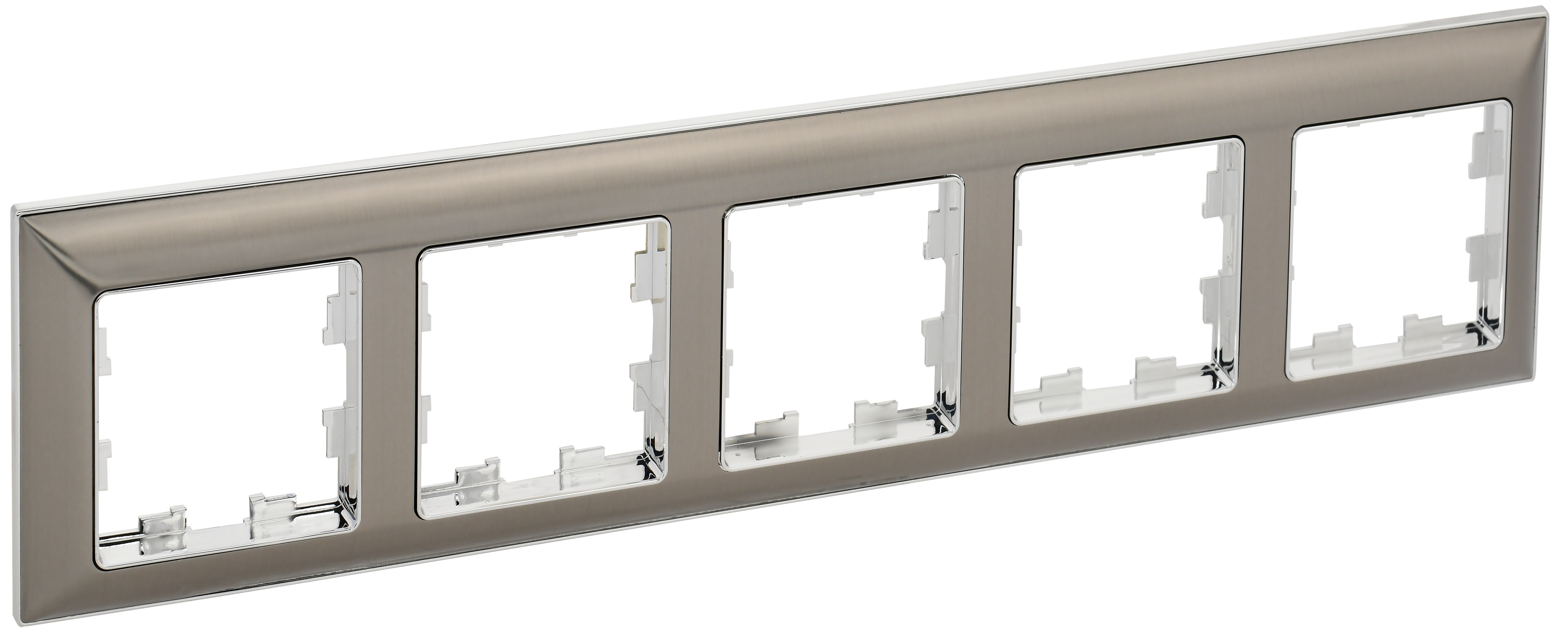 BRITE Рамка 5-местная РУ-5-Бр хром/никель IEK BR-M52-12-4-K23