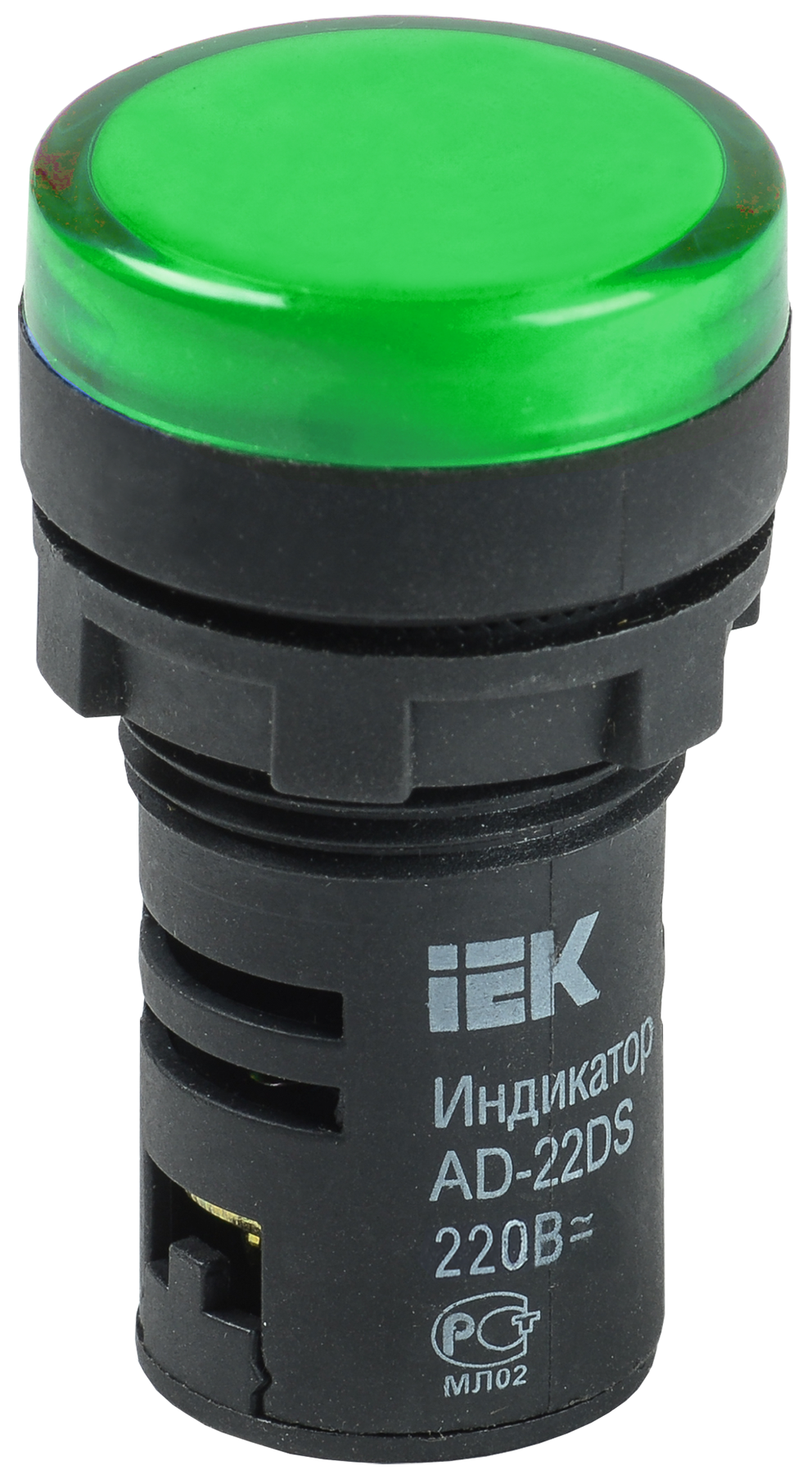 Лампа AD22DS(LED)матрица d=22мм зеленый 24В AC/DC IEK