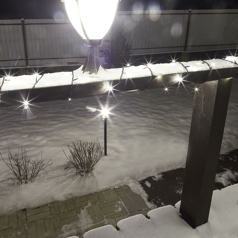 Гирлянда Нить управляемая 10м 100 LED ТЕПЛЫЙ БЕЛЫЙ черный ПВХ IP65 свечение с динамикой 230В нужен контроллер 217-204 NEON-NIGHT - Фото 2