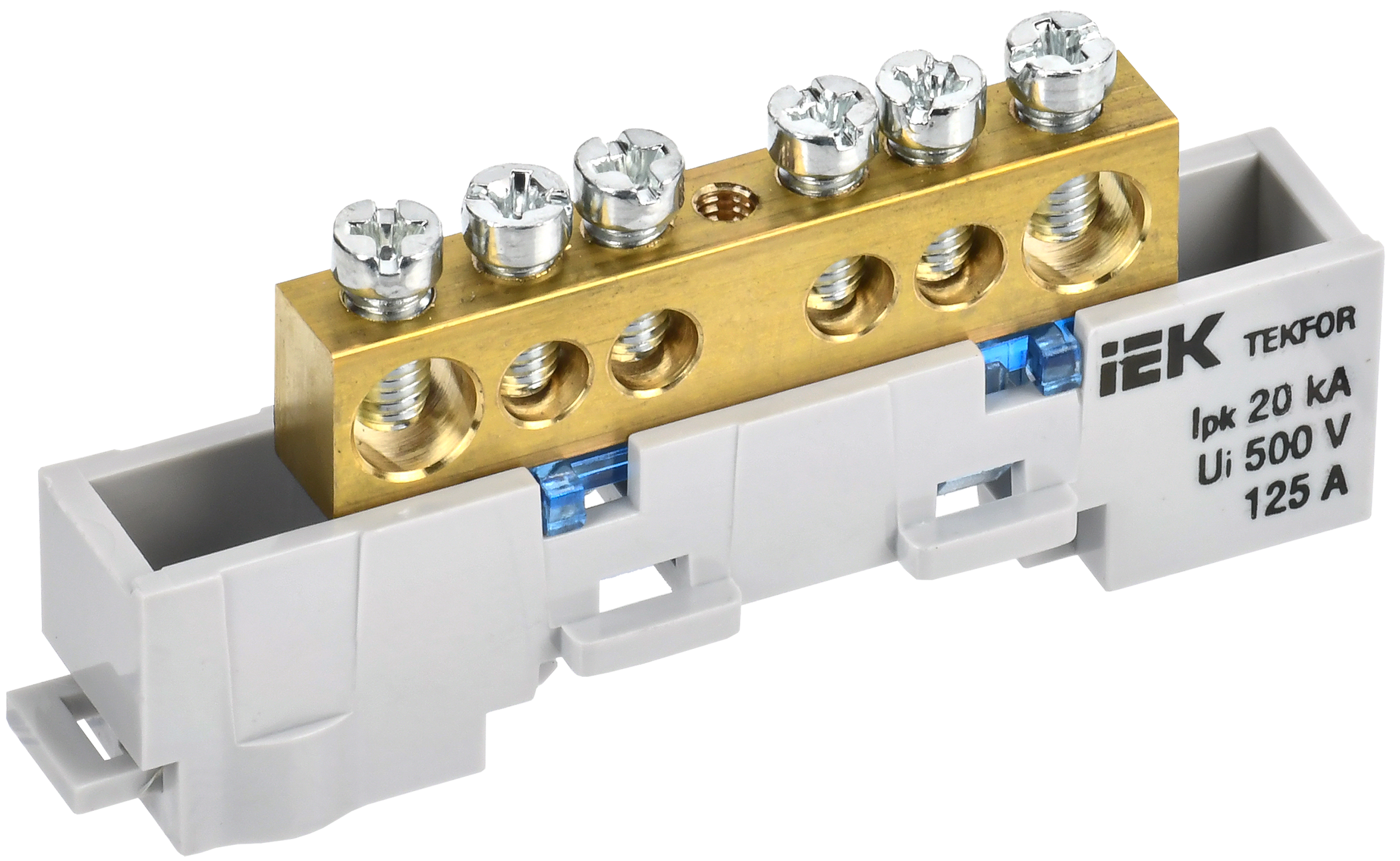 TEKFOR Шина N "ноль" неизолированная на универсальном держателе 8х12-6-С IEK TF-NN20-06-DL-K07