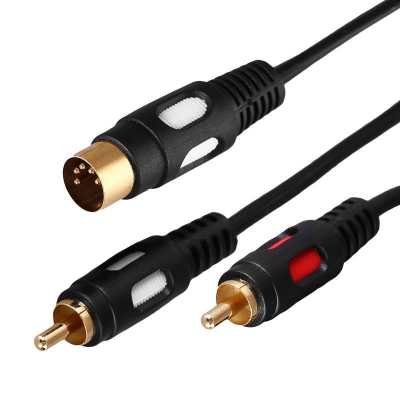 Шнур DIN 5 Pin - 2 RCA, 1,5м, Gold REXANT 17-2512