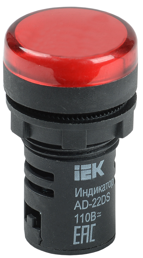 Лампа AD22DS(LED)матрица d=22мм красный 110В AC/DC IEK