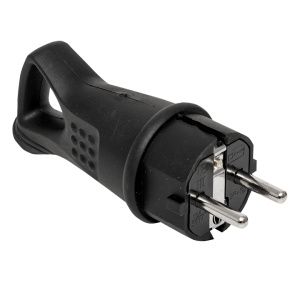 Вилка угловая каучуковая с кольцом 230В 2P+PE 16A IP44 EKF Марс RPS-017-16-230-44