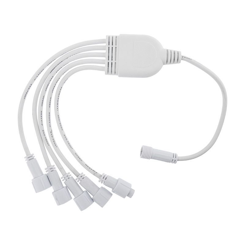 Разветвитель -Y для уличных гирлянд Professional (1 вход, 5 выходов) белый ПВХ 315-434