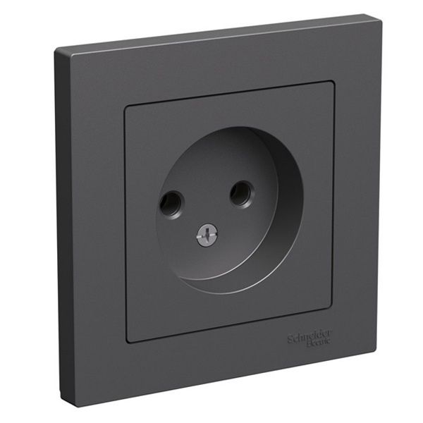 Розетка AtlasDesign без заземл. 16А в сборе базальт SE ATN001440 1741203