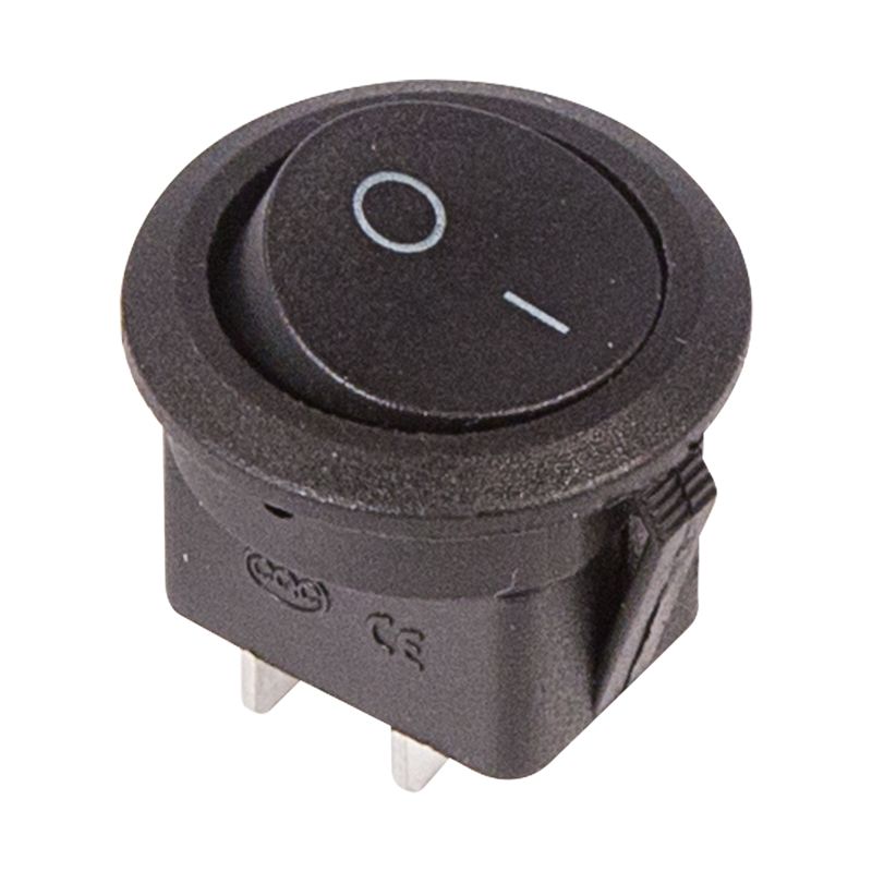 Выключатель клавишный круглый 250V 6А (2с) ON-OFF черный (RWB-212, SC-214, MRS-102-8) REXANT 36-2550