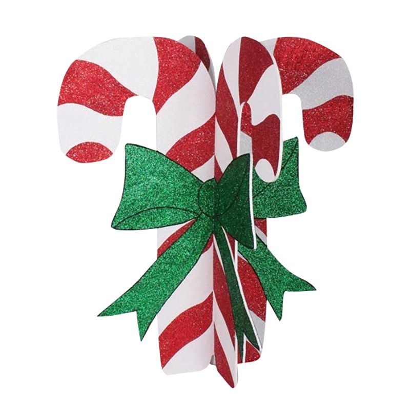 Елочная фигура Карамельная палочка 3D, 89x78 см, цвет белый/красный 502-391