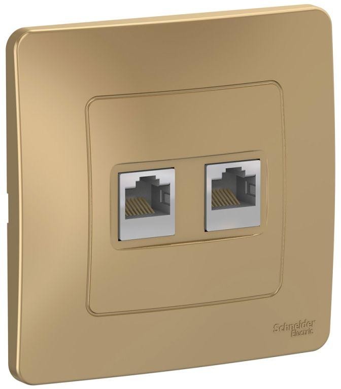 Розетка компьютерная 2-м СП Blanca RJ45 кат.5E титан SE BLNIS045454