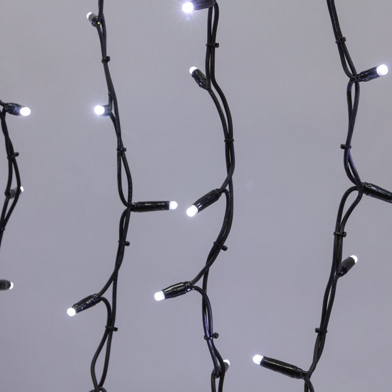 Гирлянда светодиодная Занавес 2х3м 760 LED БЕЛЫЙ черный КАУЧУК IP67 постоянное свечение 230В блок в комплекте NEON-NIGHT - Фото 3