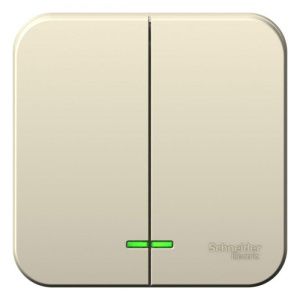 Выключатель 2-кл. ОП Blanca 6А IP20 (сх. 5) 250В с подсветкой молочн. SE BLNVA065102 1210483