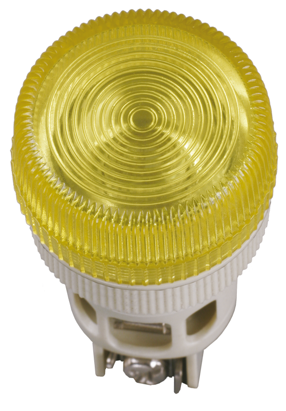 Лампа ENR-22 сигнальная d=22мм желтый неон/240В цилиндр IEK