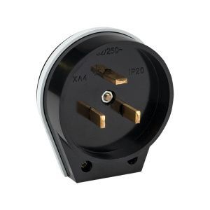 Вилка для разъема РШ-ВШ 32А 250В 2P+PE карболитовая черн. EKF AS-250-B-02