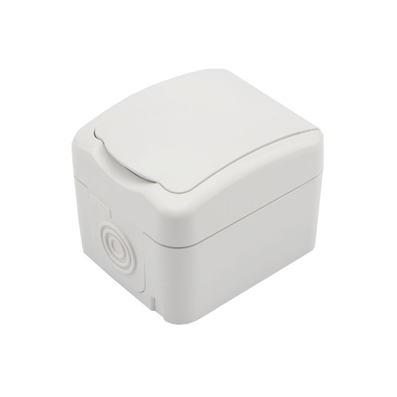 Розетка одноместная (керамика) Mini OG IP54 с/з, о/у, белая KRANZ KR-78-0605