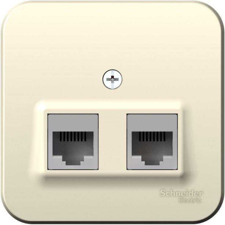 Розетка компьютерная 2-м ОП Blanca RJ45 кат.5E с изолир. пластиной молочн. SE BLNIA045452 - Фото 2