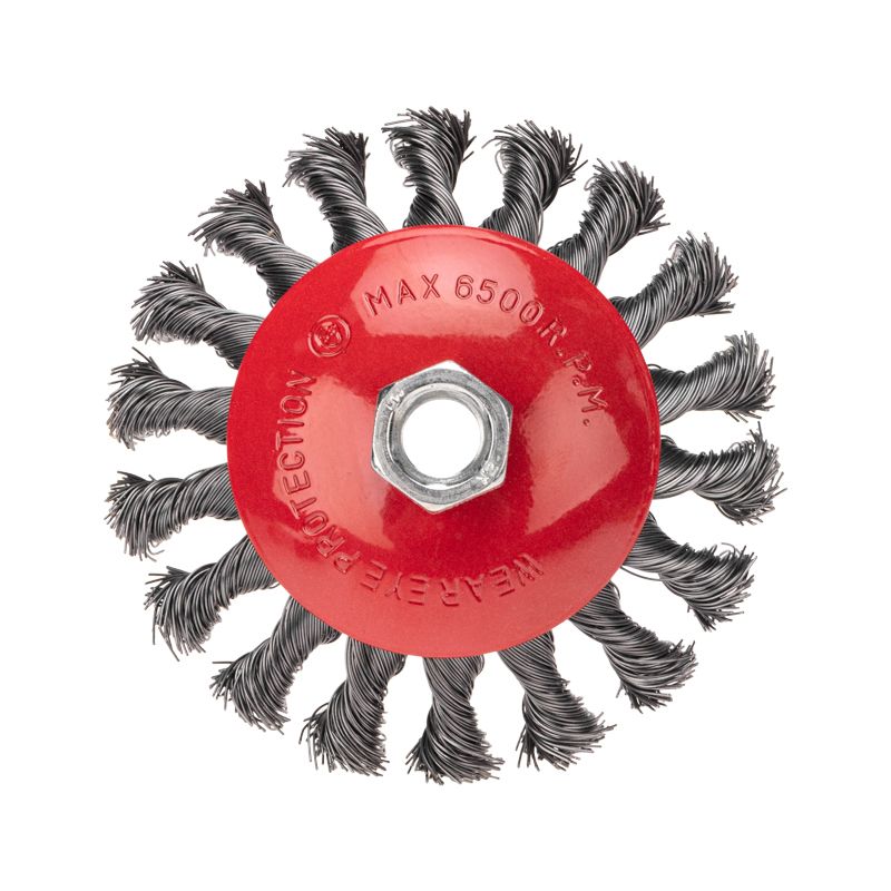 Щетка коническая для УШМ, крученая стальная проволока, 115мм, М14 KRANZ KR-91-1202