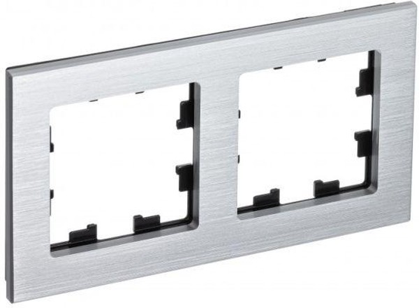 Рамка 2-м AtlasDesign Nature метал. серебр. SE ATN312102