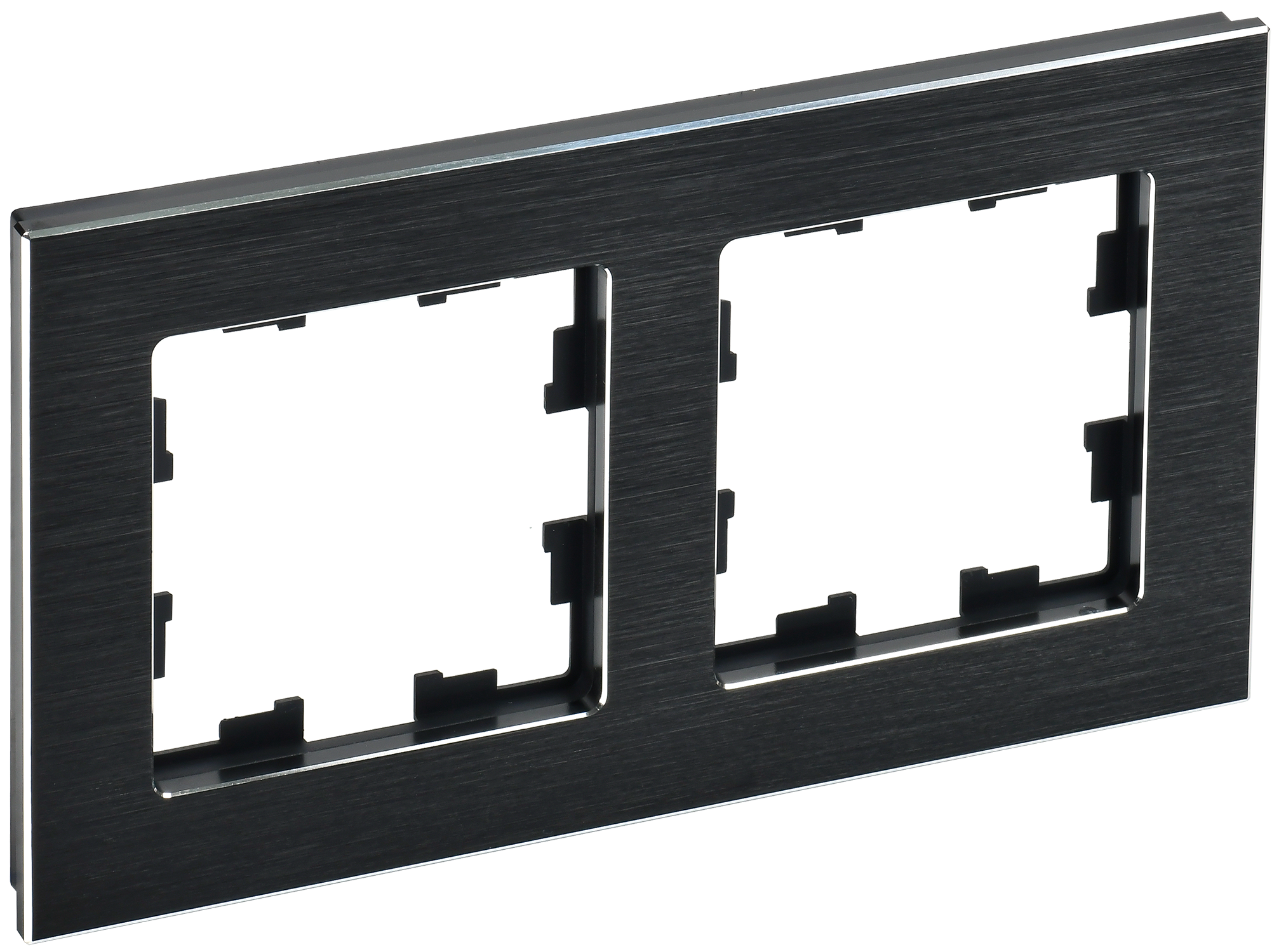 BRITE Рамка 2 -местная РУ-2-1-БрЧ металл черный IEK BR-M22-M-K02