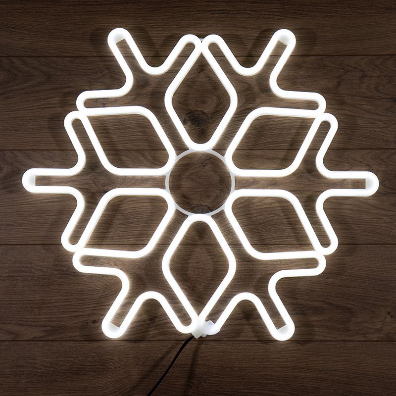 Фигура Снежинка из гибкого неона, 60х60 см, цвет свечения белый NEON-NIGHT - Фото 2