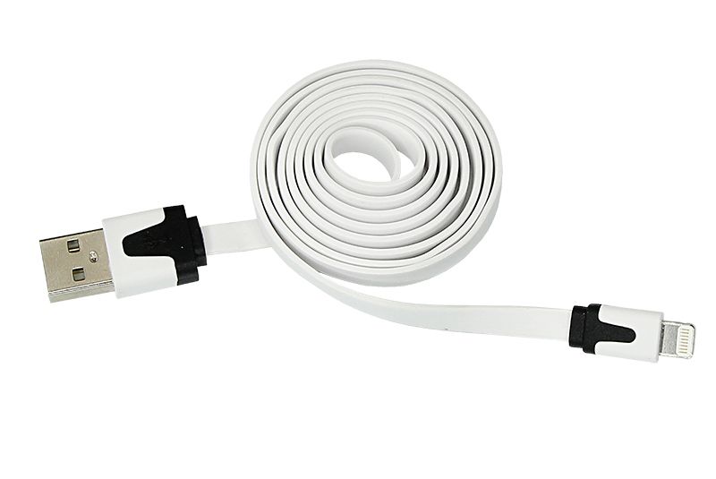 Кабель USB-A – Lightning для Apple, 1А, 1м, ПВХ, белый, плоский REXANT 18-1974