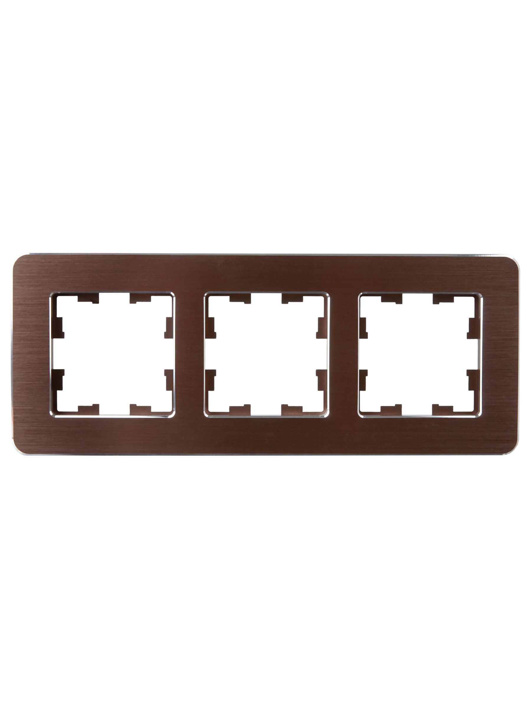 BRITE Рамка 3-местная РУ-3-1-Бр металл коричневый RE AL IEK - Фото 6