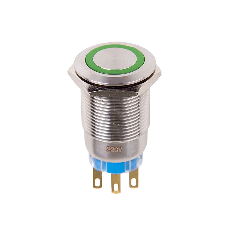 Кнопка  антивандальная Ø19 250В Фикс (5с) ON-OFF/OFF-ON подсв/зеленая  REXANT (в упак. 1шт.) - Фото 4