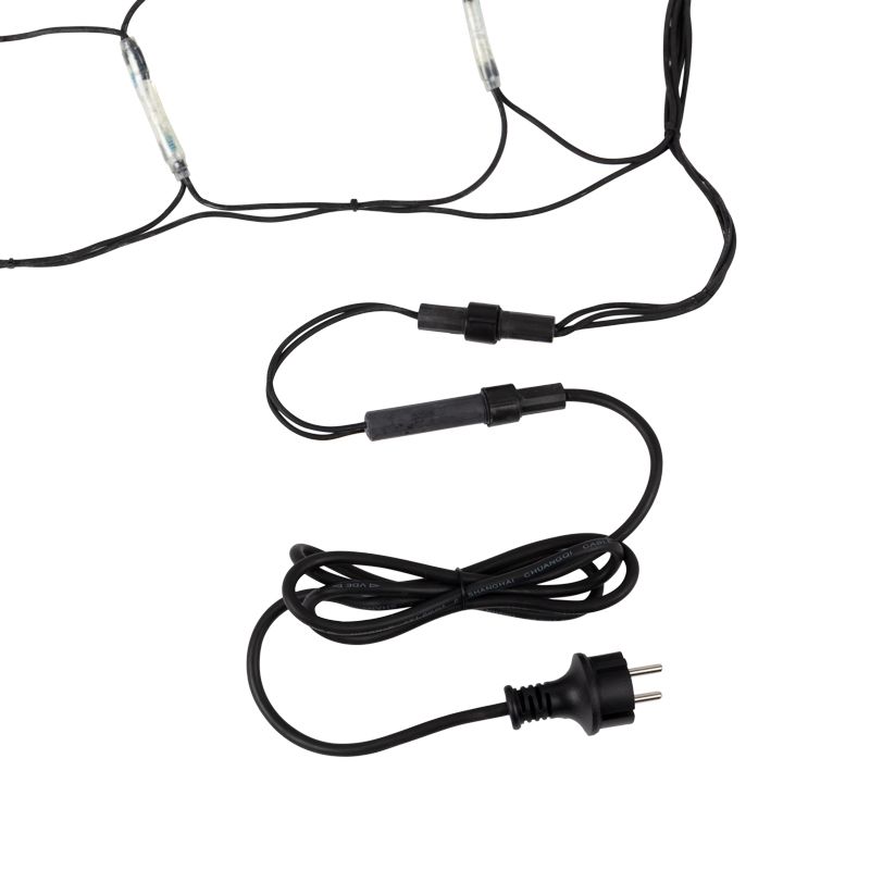 Гирлянда Сеть 2x1,5м, черный КАУЧУК, 288 LED Белые/Синие  (шнур питания в комплекте) - Фото 5