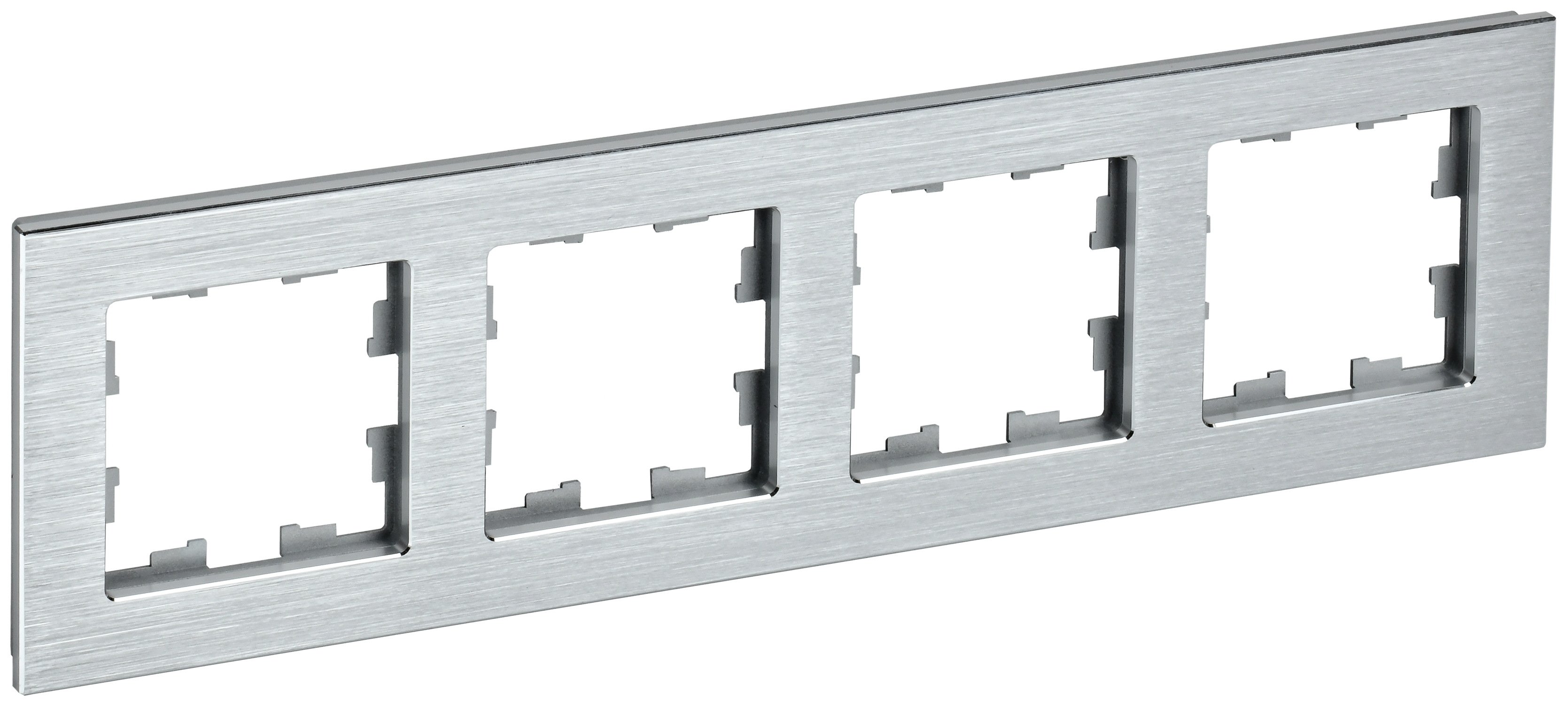 BRITE Рамка 4 -местная РУ-4-1-БрА металл алюминий IEK BR-M42-M-K47