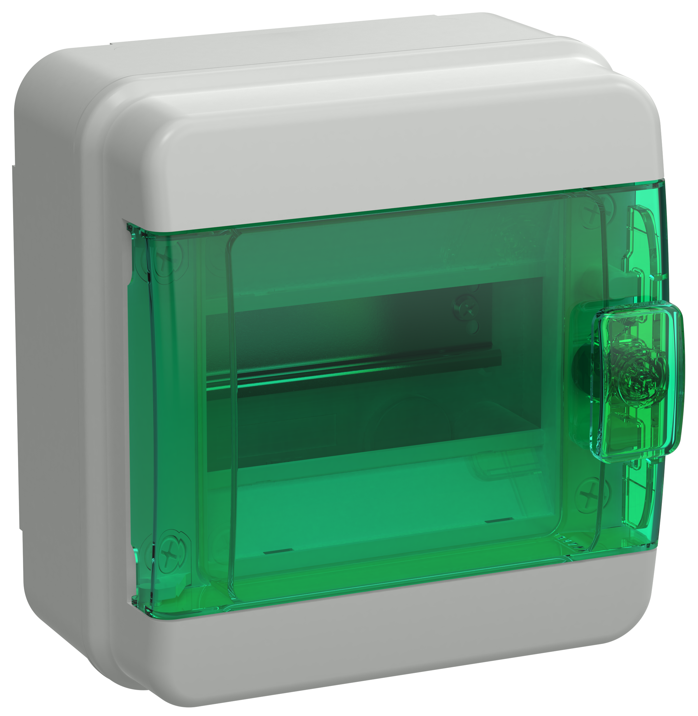 TEKFOR Корпус пластиковый КМПн-6 IP65 зеленая прозрачная дверь IEK TF5-KP72-N-06-65-K03-K06