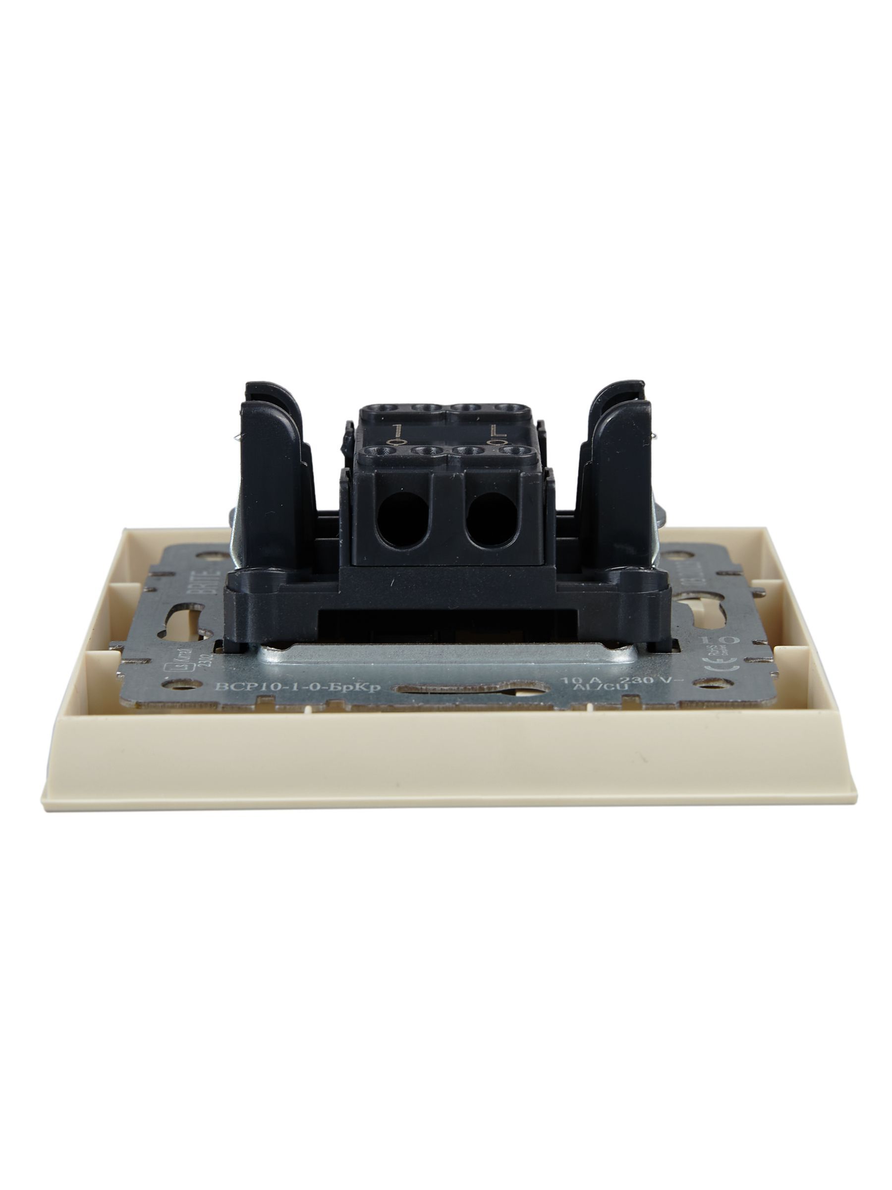 BRITE Выключатель 1-клавишный 10А в сборе ВСР10-1-0-БрКр бежевый IEK - Фото 5