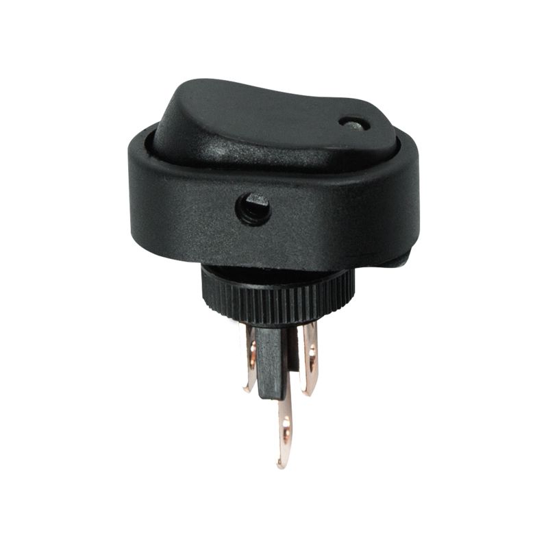 Выключатель клавишный 12V 30А (3с) ON-OFF черный ОВАЛ с зеленой LED подсветкой (RWB-523, ASW-20D) REXANT 36-2673