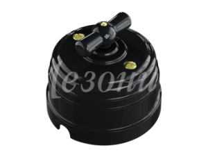 Выключатель ретро пластиковый поворотный на два положения, для включения из 2-х мест (1-клавишный GE30404-05