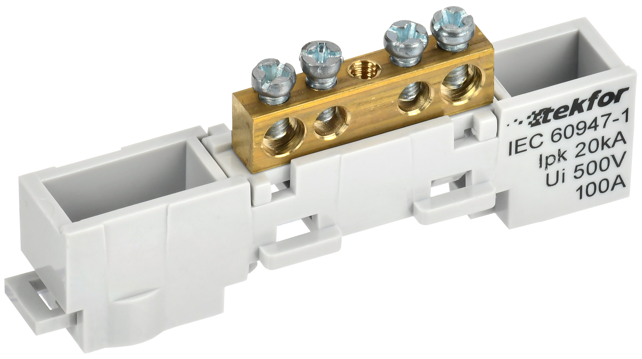 TEKFOR Шина L "фаза" неизолированная на универсальном держателе 6х9-4-Ср IEK TF-NN10-04-DL-K03