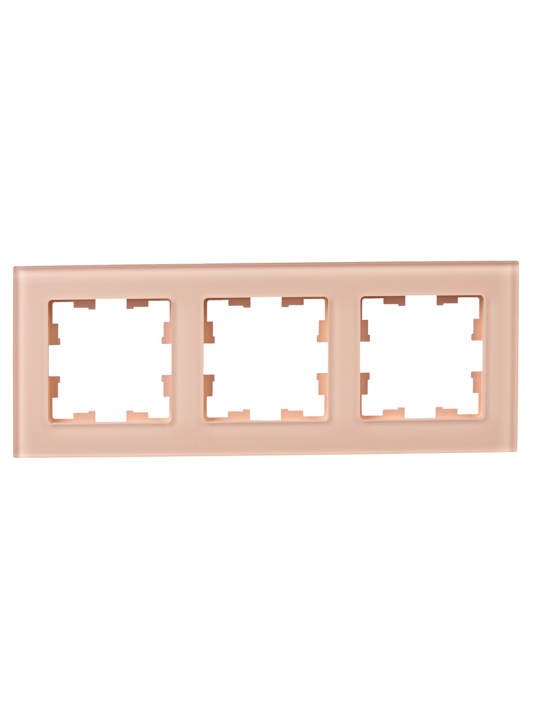 BRITE Рамка 3-местная РУ-3-2-БрП стекло персиковый матовый IEK - Фото 7