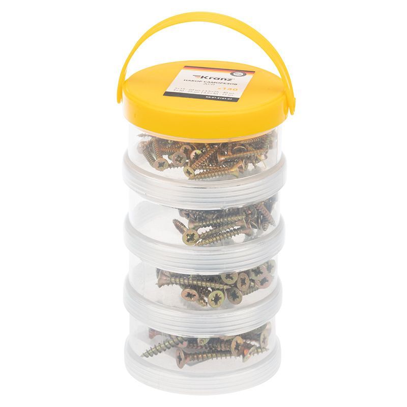 Набор саморезов для ДСП (140 шт/уп) KRANZ KR-01-3101-07