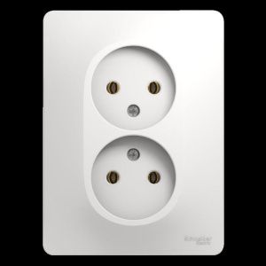 Розетка 2-м СП Glossa 16А IP20 без заземл. бел. SE GSL000120 275143