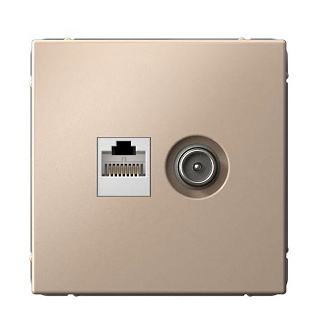 Розетка компьютерная + телевизионная 2-м ArtGallery RJ45 + TV кат.5E песочн. SE GAL001289 1823501