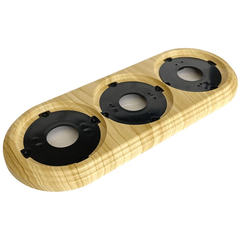 Рамка трехместная пластиковая, 234x92x14 мм, цвет - сосна, серия УСАДЬБА, ТМ "МезонинЪ" GE30703-11