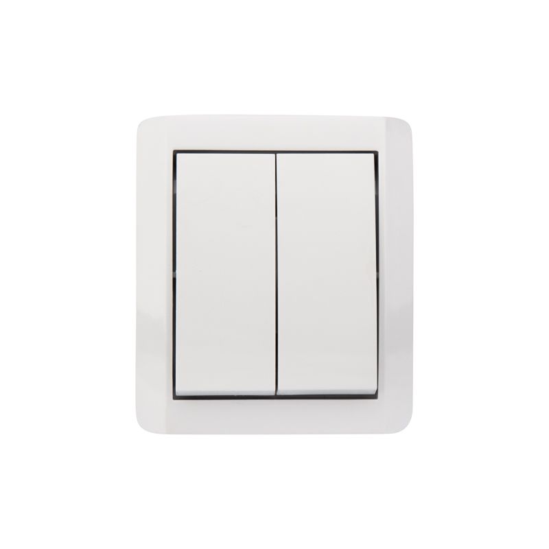 Выключатель двухклавишный INDUSTRIAL IP54 о/у, белый KRANZ - Фото 2