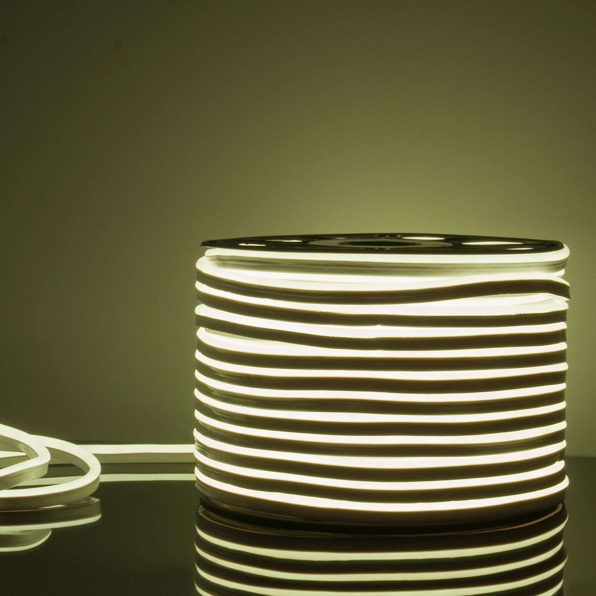 Гибкий неон светодиодный 220V 9,6W 120Led 2835 IP67 односторонний холодный белый, 50 м Elektrostanda