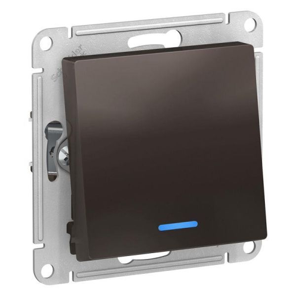 Переключатель проходной 1-кл. СП AtlasDesign 10А IP20 (сх. 6а) 10AX механизм с подсветкой мокко SE A