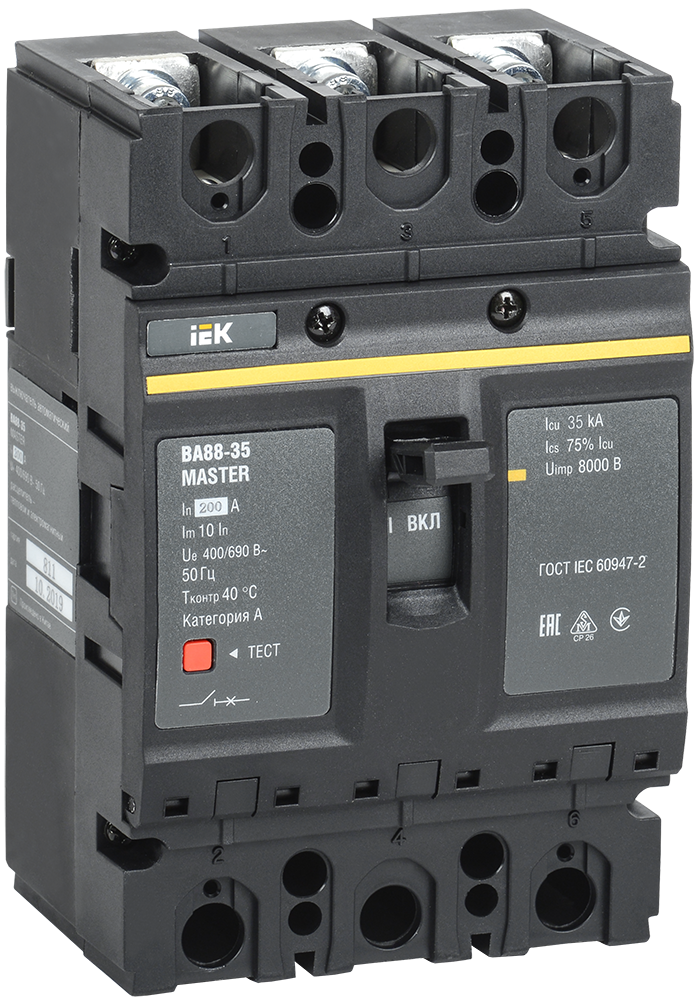 Выключатель автоматический ВА88-35 3Р 200А 35кА MASTER IEK SVA30-3-0200-02