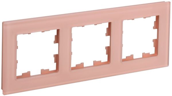 BRITE Рамка 3-местная РУ-3-2-БрП стекло персиковый матовый IEK BR-M32-G-31-K96