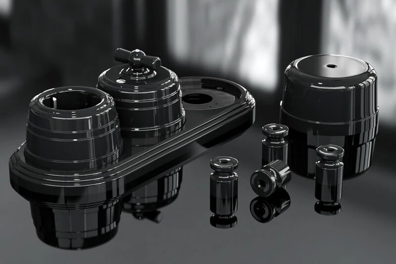 Рамка трехместная пластиковая, 234x92x14 мм, цвет - черный, серия УСАДЬБА, ТМ МЕЗОНИНЪ - Фото 2