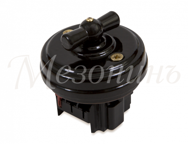 Выключатель ретро фарфоровый поворотный на 4 полож (D70x35, 10А, 250В, IP20, без подъемной рамки