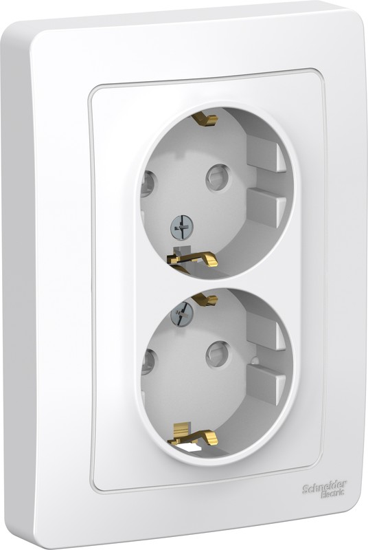 Розетка 2-м СП Blanca 16А IP20 250В с заземл. защ. шторки бел. SE BLNRS001121 - Фото 3