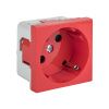 Розетка 45х45 PRO с зазем., с защ. шторками, 45 градусов, красная EKF E6MR16-028-70-45